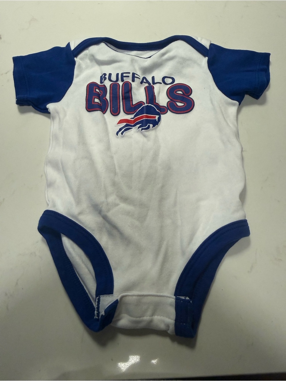 NFL Buffalo Bills White and Royal Blue Baby One-Piece